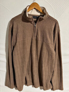 axcess Men's Brown Zip Pullover Size XXL